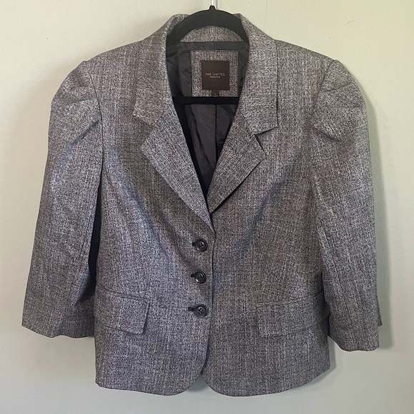 The Limited Classic Women's Gray Office Blazer Jacket, 3/4 Sleeve, Large - Picture 1 of 12